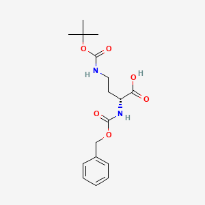(R)-2-(((Benzyloxy)carbonyl)amino)-4-((tert-butoxycarbonyl)amino)butanoic acid chemical structure (CAS 214852-60-5)