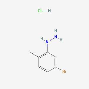(5-Bromo-2-methylphenyl)hydrazine hydrochloride chemical structure (CAS 214915-80-7)