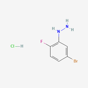 (5-Bromo-2-fluorophenyl)hydrazine hydrochloride chemical structure (CAS 214916-08-2)