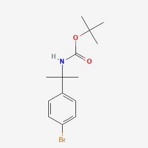 tert-Butyl 2-(4-bromophenyl)propan-2-ylcarbamate chemical structure (CAS 214973-83-8)