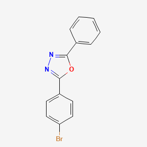 2-(4-Bromophenyl)-5-phenyl-1,3,4-oxadiazole chemical structure (CAS 21510-43-0)