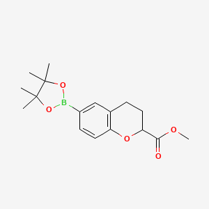 Methyl 6-(4,4,5,5-tetramethyl-1,3,2-dioxaborolan-2-yl)chroman-2-carboxylate chemical structure (CAS 2152654-65-2)