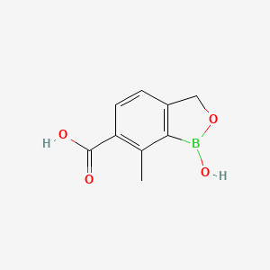 1-Hydroxy-7-methyl-1,3-dihydrobenzo[c][1,2]oxaborole-6-carboxylic acid chemical structure (CAS 2152663-73-3)
