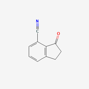 2,3-Dihydro-3-oxo-1H-indene-4-carbonitrile chemical structure (CAS 215362-26-8)