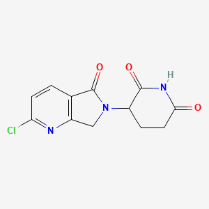 3-(2-Chloro-5-oxo-5,7-dihydro-6H-pyrrolo[3,4-b]pyridin-6-yl)piperidine-2,6-dione chemical structure (CAS 2154343-24-3)