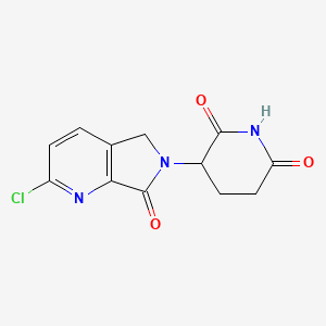 3-(2-Chloro-7-oxo-5,7-dihydro-6H-pyrrolo[3,4-b]pyridin-6-yl)piperidine-2,6-dione chemical structure (CAS 2154343-26-5)