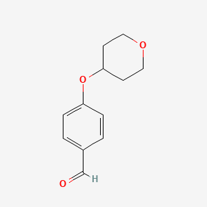 4-((Tetrahydro-2H-pyran-4-yl)oxy)benzaldehyde chemical structure (CAS 215460-40-5)