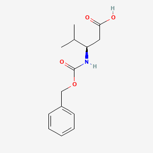 (R)-3-(((Benzyloxy)carbonyl)amino)-4-methylpentanoic acid chemical structure (CAS 215608-32-5)