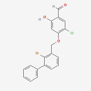 4-((2-Bromo-[1,1'-biphenyl]-3-yl)methoxy)-5-chloro-2-hydroxybenzaldehyde chemical structure (CAS 2156651-17-9)