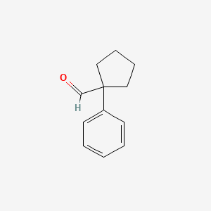 1-Phenylcyclopentanecarbaldehyde chemical structure (CAS 21573-69-3)