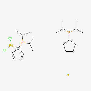 (1,1'-Bis(diisopropylphosphino)ferrocene)dichloropalladium chemical structure (CAS 215788-65-1)