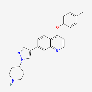 7-(1-(Piperidin-4-yl)-1H-pyrazol-4-yl)-4-(p-tolyloxy)quinoline chemical structure (CAS 2158197-70-5)