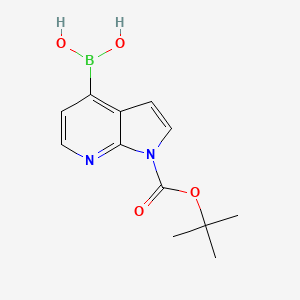(1-(tert-Butoxycarbonyl)-1H-pyrrolo[2,3-b]pyridin-4-yl)boronic acid chemical structure (CAS 2159138-80-2)