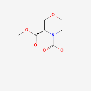 (S)-4-tert-Butyl 3-methyl morpholine-3,4-dicarboxylate chemical structure (CAS 215917-98-9)
