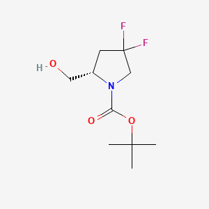 (S)-tert-Butyl 4,4-difluoro-2-(hydroxymethyl)pyrrolidine-1-carboxylate chemical structure (CAS 215918-21-1)