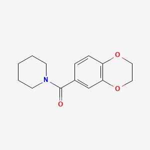 (2,3-Dihydrobenzo[b][1,4]dioxin-6-yl)(piperidin-1-yl)methanone chemical structure (CAS 215923-54-9)