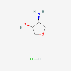 trans-4-Aminotetrahydrofuran-3-ol hydrochloride chemical structure (CAS 215940-96-8)