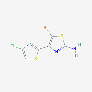 5-Bromo-4-(4-chlorothiophen-2-yl)thiazol-2-amine chemical structure (CAS 2161380-87-4)