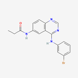 N-(4-((3-Bromophenyl)amino)quinazolin-6-yl)propionamide chemical structure (CAS 216163-53-0)