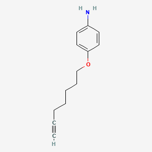 4-(Hept-6-yn-1-yloxy)aniline chemical structure (CAS 2161855-05-4)