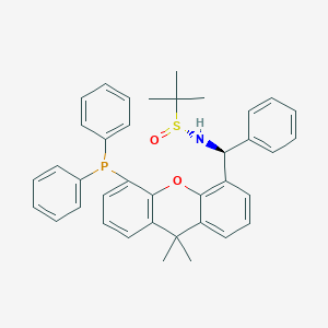 (R)-N-((S)-(5-(Diphenylphosphino)-9,9-dimethyl-9H-xanthen-4-yl)(phenyl)methyl)-2-methylpropane-2-sulfinamide chemical structure (CAS 2162939-87-7)
