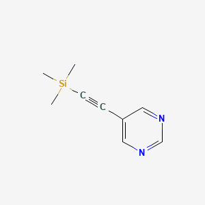 5-((Trimethylsilyl)ethynyl)pyrimidine chemical structure (CAS 216309-28-3)
