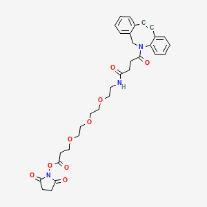 2,5-Dioxo-1-pyrrolidinyl 17-(11,12-didehydrodibenz[b,f]azocin-5(6H)-yl)-14,17-dioxo-4,7,10-trioxa-13-azaheptadecanoate chemical structure (CAS 2163772-16-3)