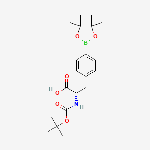 (S)-2-((tert-Butoxycarbonyl)amino)-3-(4-(4,4,5,5-tetramethyl-1,3,2-dioxaborolan-2-yl)phenyl)propanoic acid chemical structure (CAS 216439-76-8)