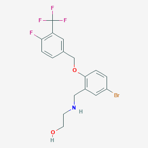 2-((5-Bromo-2-((4-fluoro-3-(trifluoromethyl)benzyl)oxy)benzyl)amino)ethan-1-ol chemical structure (CAS 2165322-94-9)