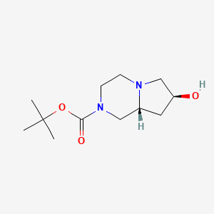 tert-Butyl (7S,8aR)-7-hydroxyhexahydropyrrolo[1,2-a]pyrazine-2(1H)-carboxylate chemical structure (CAS 2165392-98-1)