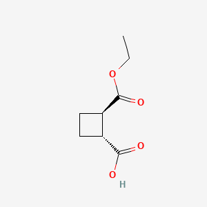 (1R,2R)-2-ethoxycarbonylcyclobutanecarboxylic acid chemical structure (CAS 2165421-37-2)