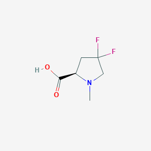 (R)-4,4-Difluoro-1-methylpyrrolidine-2-carboxylic acid chemical structure (CAS 2165571-42-4)