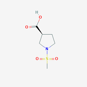 (S)-1-(Methylsulfonyl)pyrrolidine-3-carboxylic acid chemical structure (CAS 2165722-93-8)
