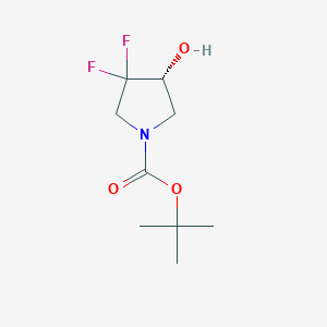 tert-Butyl (R)-3,3-difluoro-4-hydroxypyrrolidine-1-carboxylate chemical structure (CAS 2165974-26-3)