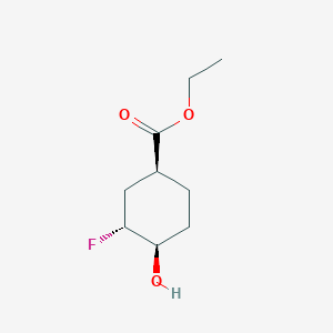 Ethyl (1S,3R,4R)-3-fluoro-4-hydroxycyclohexane-1-carboxylate chemical structure (CAS 2166005-19-0)