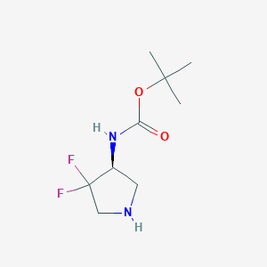 tert-Butyl (S)-(4,4-difluoropyrrolidin-3-yl)carbamate chemical structure (CAS 2166050-86-6)