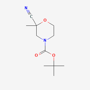 tert-Butyl 2-cyano-2-methylmorpholine-4-carboxylate chemical structure (CAS 2166539-35-9)