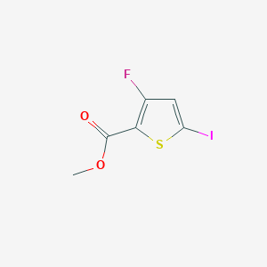 Methyl 3-fluoro-5-iodothiophene-2-carboxylate chemical structure (CAS 2166596-47-8)