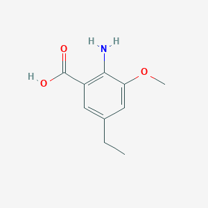 2-Amino-5-ethyl-3-methoxybenzoic acid chemical structure (CAS 2166813-12-1)