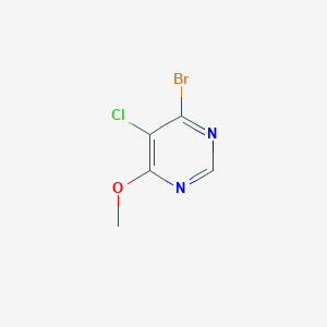 4-Bromo-5-chloro-6-methoxypyrimidine chemical structure (CAS 2166822-25-7)