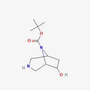 tert-Butyl 6-hydroxy-3,8-diazabicyclo[3.2.1]octane-8-carboxylate chemical structure (CAS 2166851-15-4)