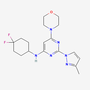 N-(4,4-Difluorocyclohexyl)-2-(3-methyl-1H-pyrazol-1-yl)-6-morpholinopyrimidin-4-amine chemical structure (CAS 2167246-24-2)