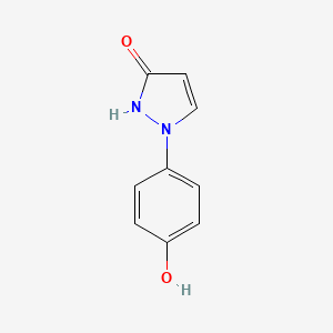 1-(4-Hydroxyphenyl)-1H-pyrazol-3-ol chemical structure (CAS 2167508-80-5)
