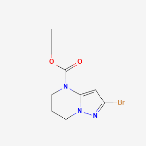 tert-Butyl 2-bromo-6,7-dihydropyrazolo[1,5-a]pyrimidine-4(5H)-carboxylate chemical structure (CAS 2167954-27-8)
