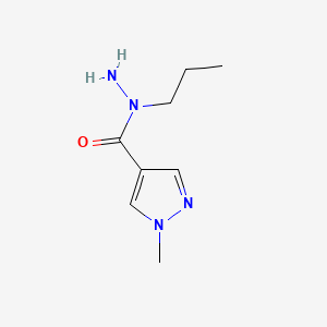 1-Methyl-N-propyl-1H-pyrazole-4-carbohydrazide chemical structure (CAS 2168229-57-8)