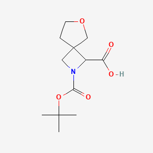 2-(tert-Butoxycarbonyl)-6-oxa-2-azaspiro[3.4]octane-1-carboxylic acid chemical structure (CAS 2168432-06-0)
