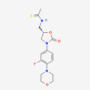 (S)-N-((3-(3-Fluoro-4-morpholinophenyl)-2-oxooxazolidin-5-yl)methyl)ethanethioamide chemical structure (CAS 216868-57-4)