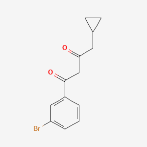 1-(3-Bromophenyl)-4-cyclopropylbutane-1,3-dione chemical structure (CAS 2168704-99-0)