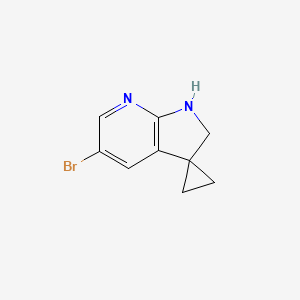 5'-Bromo-1',2'-dihydrospiro[cyclopropane-1,3'-pyrrolo[2,3-b]pyridine] chemical structure (CAS 2168819-46-1)