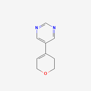 5-(3,6-Dihydro-2H-pyran-4-yl)pyrimidine chemical structure (CAS 2168977-06-6)